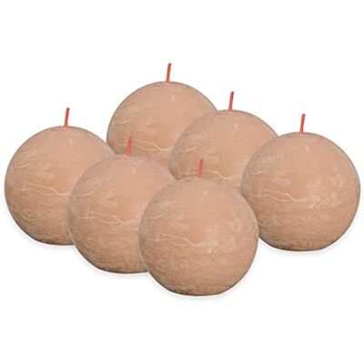 BOLSIUS Set van 6 rustieke bolvormige kaarsen, lichtroze, diameter 7,6 cm, decoratieve kaars, brandduur 25 uur, ongeparfumeerd, bevat natuurlijke plantaardige was, zonder geur, bevat natuurlijke plantaardige was, zonder geur BOLSIUS Set van 6 rustieke bolvormige kaarsen, lichtroze, diameter 7,6 cm, decoratieve kaars, brandduur 25 uur, ongeparfumeerd, bevat natuurlijke plantaardige was, zonder geur, bevat natuurlijke plantaardige was, zonder geur