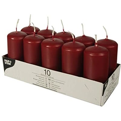 PAPSTAR Wax kaarsen, rond, bordeaux, 10 stuks, , 17914. PAPSTAR Wax kaarsen, rond, bordeaux, 10 stuks, , 17914.