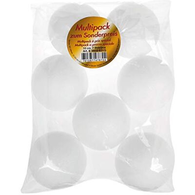 GLOREX 6 3803 631G 7 piepschuimballen, wit, diameter ca. 10 cm GLOREX 6 3803 631G 7 piepschuimballen, wit, diameter ca. 10 cm