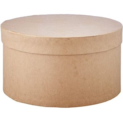 GLOREX Ronde doos van natuurlijk karton, 16 x 16 x 8,5 cm GLOREX Ronde doos van natuurlijk karton, 16 x 16 x 8,5 cm
