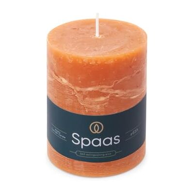 Spaas Rustieke stompkaars, 80/110 mm, 65 uur, oranje Spaas Rustieke stompkaars, 80/110 mm, 65 uur, oranje