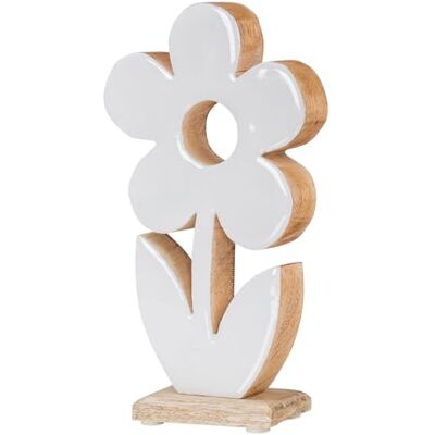 levandeo Houten bloem, hoogte 23 cm, mango, natuurlijk wit, bruin, rustieke tafeldecoratie, lente, zomer levandeo Houten bloem, hoogte 23 cm, mango, natuurlijk wit, bruin, rustieke tafeldecoratie, lente, zomer