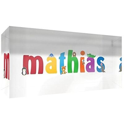Little Helper Decoratief herinneringsstuk van acryl, transparant, gepolijst als diamant, illustratiefstijl, kleurrijk, met de naam van de jong, mathas 5 x 15 x 2 cm, klein Little Helper Decoratief herinneringsstuk van acryl, transparant, gepolijst als diamant, illustratiefstijl, kleurrijk, met de naam van de jong, mathas 5 x 15 x 2 cm, klein