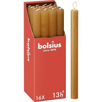 BOLSIUS Set van 16 conische stompkaarsen Geel Lange brandduur van 13 uur Huiskaars Woondecoratie Ongeparfumeerd Met veganistische natuurlijke was 27 x 2,3 cm BOLSIUS Set van 16 conische stompkaarsen Geel Lange brandduur van 13 uur Huiskaars Woondecoratie Ongeparfumeerd Met veganistische natuurlijke was 27 x 2,3 cm