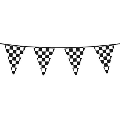 Boland BOL44750 Chequered Black & White Racing Bunting Party Banner Decoratie-accessoires, 6 m Boland BOL44750 Chequered Black & White Racing Bunting Party Banner Decoratie-accessoires, 6 m