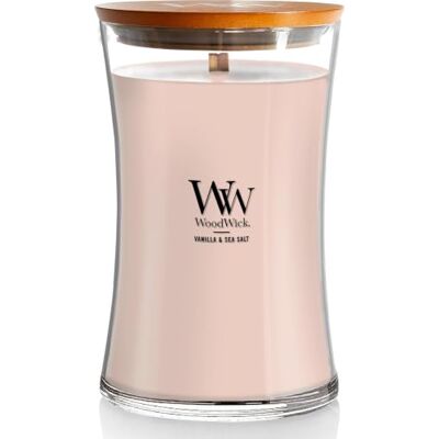 WoodWick Middelgrote geurkaars in zandloper, Applewood Tot 130 uur brandduur, hoogwaardige sojawas, woondecoratie en cadeaukeuze WoodWick Middelgrote geurkaars in zandloper, Applewood Tot 130 uur brandduur, hoogwaardige sojawas, woondecoratie en cadeaukeuze