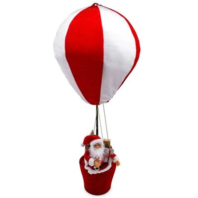 Spetebo Grote pluche heteluchtballon met kerstman, 92 cm, kerstdecoratie, stof, om op te hangen of neer te zetten, hangende decoratie voor Kerstmis, advent en winter Spetebo Grote pluche heteluchtballon met kerstman, 92 cm, kerstdecoratie, stof, om op te hangen of neer te zetten, hangende decoratie voor Kerstmis, advent en winter