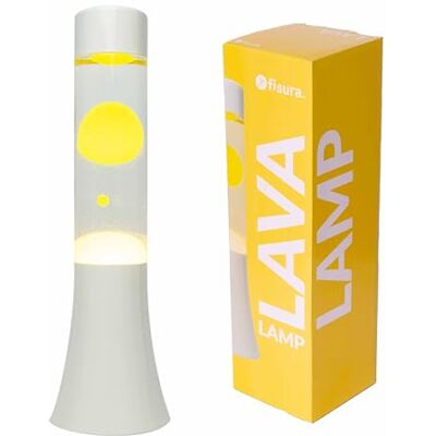 Fisura Lavalamp met verchroomde basis Verscheidenheid aan modellen Lamp met ontspannend effect Met reservelampje 11 cm x 11 cm x 39,5 cm (Geel, mini) Fisura Lavalamp met verchroomde basis Verscheidenheid aan modellen Lamp met ontspannend effect Met reservelampje 11 cm x 11 cm x 39,5 cm (Geel, mini)