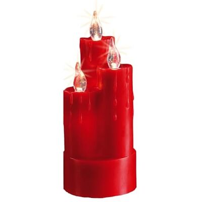 Hellum Led-kaarsen van was, diameter 8 cm x hoogte 20 cm, rode led-kaarsen met flikkerende vlam, op batterijen (2 x AA niet inbegrepen), kerstverlichting, wasdecoratie Hellum Led-kaarsen van was, diameter 8 cm x hoogte 20 cm, rode led-kaarsen met flikkerende vlam, op batterijen (2 x AA niet inbegrepen), kerstverlichting, wasdecoratie