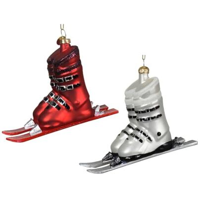 Kaemingk Kerstdecoratie Glazen skischoenen 9,2 cm Hangend figuur Bijpassende hanger voor kerstboom Kaemingk Kerstdecoratie Glazen skischoenen 9,2 cm Hangend figuur Bijpassende hanger voor kerstboom