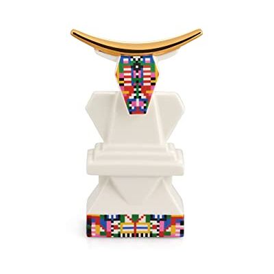 Alessi Vaca ESA05 4 porseleinen figuur voor Bethlehem met handgemaakte stickers en details van 24 karaat goud, meerkleurig Alessi Vaca ESA05 4 porseleinen figuur voor Bethlehem met handgemaakte stickers en details van 24 karaat goud, meerkleurig