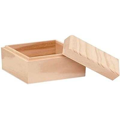 GLOREX Houten kist 9 x 9 x 7 cm natuur GLOREX Houten kist 9 x 9 x 7 cm natuur