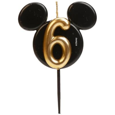 dekora Mickey Mouse verjaardagskaarsdecoratie Disney kaarsen van paraffinewas zonder geur zwarte en gouden kaarsen met Mickey Mouse oren grootte 8,5 cm nummer 6 dekora Mickey Mouse verjaardagskaarsdecoratie Disney kaarsen van paraffinewas zonder geur zwarte en gouden kaarsen met Mickey Mouse oren grootte 8,5 cm nummer 6