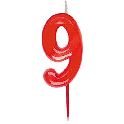 dekora Traditionele verjaardagskaars, nummer 9 dekora Traditionele verjaardagskaars, nummer 9