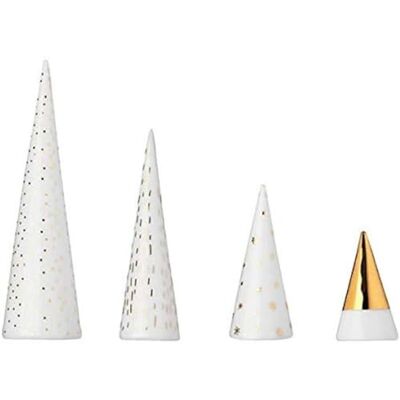 Räder Set van 4 kleine winterbomen, goudkleurig Räder Set van 4 kleine winterbomen, goudkleurig