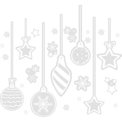 Ginger Ray RED-525 kerststickers voor ramen, wit Ginger Ray RED-525 kerststickers voor ramen, wit