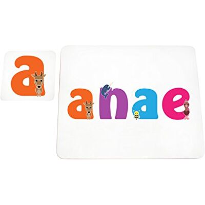 Little Helper Tafelkleed met coaster-stijl, kleurrijk, met de naam van de meisje Anae Little Helper Tafelkleed met coaster-stijl, kleurrijk, met de naam van de meisje Anae