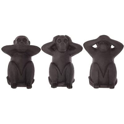 ATMOSPHERA CREATEUR D'INTERIEUR Set van 3 standbeelden apen Wijsheid Hars Zwart H23 cm Atmosphera interieurontwerper ATMOSPHERA CREATEUR D'INTERIEUR Set van 3 standbeelden apen Wijsheid Hars Zwart H23 cm Atmosphera interieurontwerper