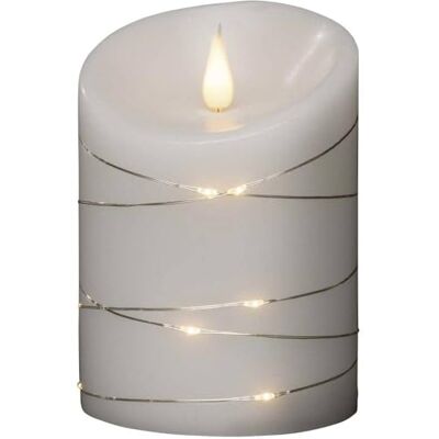 Konstsmide Grote vlamloze 3D-kaarsen van echte was met lichtdraad, 4 of 8 uur timer, 14 x 10 cm, warme led, witte batterijen Konstsmide Grote vlamloze 3D-kaarsen van echte was met lichtdraad, 4 of 8 uur timer, 14 x 10 cm, warme led, witte batterijen