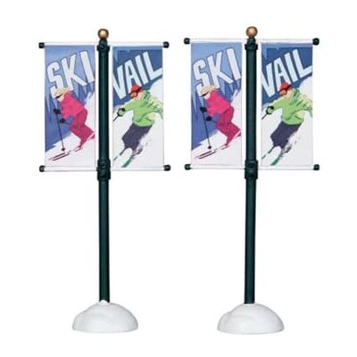 Lemax Set van twee plastic skipistes "Street Pole Banner" 4,5 x 2,2 x 10,2 cm Lemax Set van twee plastic skipistes "Street Pole Banner" 4,5 x 2,2 x 10,2 cm