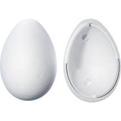 Rayher 3317100 piepschuim ei 2 halve schalen hoogte 30 cm wit Rayher 3317100 piepschuim ei 2 halve schalen hoogte 30 cm wit