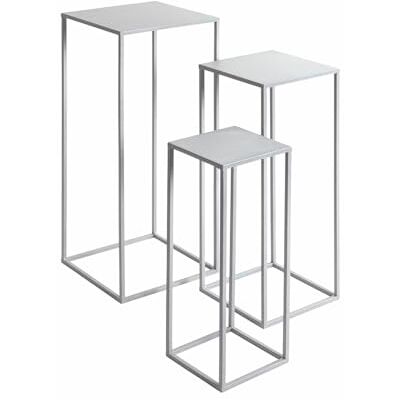 HAKU Möbel set van 3 plantenhouders, grijs, metaal maat: L 18/23/28 x H 50/60/70 x D 18/23/28 cm, stijl: modern HAKU Möbel set van 3 plantenhouders, grijs, metaal maat: L 18/23/28 x H 50/60/70 x D 18/23/28 cm, stijl: modern