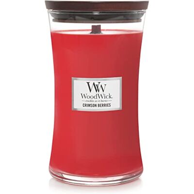 WoodWick Grote zandloper geurkaars paarse bessen met knapperige lont langdurige brandkaarsen tot 130 uur perfect cadeau voor Moederdag en Pasen voor vrouwen WoodWick Grote zandloper geurkaars paarse bessen met knapperige lont langdurige brandkaarsen tot 130 uur perfect cadeau voor Moederdag en Pasen voor vrouwen