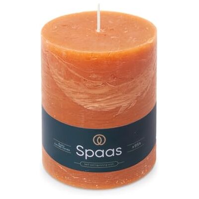 Spaas Rustieke stompkaars, 100/130 mm, 95 uur, oranje Spaas Rustieke stompkaars, 100/130 mm, 95 uur, oranje