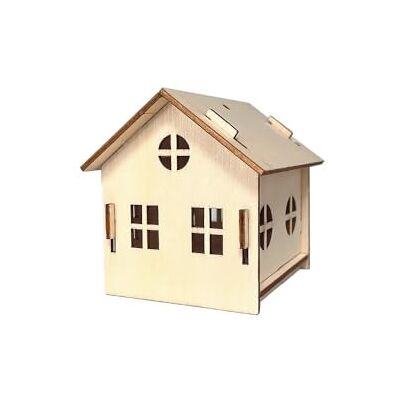 Ideen mit Herz Decoratief huis van natuurlijk hout, miniatuurhuizen om in elkaar te zetten, voor led-theelichtjes, om op te hangen, 7,3 x 8,4 x 7,8 cm Ideen mit Herz Decoratief huis van natuurlijk hout, miniatuurhuizen om in elkaar te zetten, voor led-theelichtjes, om op te hangen, 7,3 x 8,4 x 7,8 cm