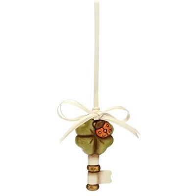THUN Geluksleutel om op te hangen met klavertje vier en lieveheersbeestje snoepdoos ceremonielijn mini-formaat keramiek 3 x 1,4 x 6 h cm THUN Geluksleutel om op te hangen met klavertje vier en lieveheersbeestje snoepdoos ceremonielijn mini-formaat keramiek 3 x 1,4 x 6 h cm