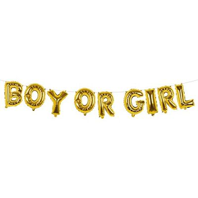 Boland 53255 Folieballon, slinger, voor jongens en meisjes, 4 m, goud, geboorte, babyshower, decoratie om op te hangen, 53255 Boland 53255 Folieballon, slinger, voor jongens en meisjes, 4 m, goud, geboorte, babyshower, decoratie om op te hangen, 53255