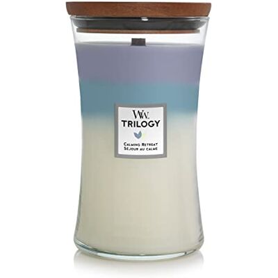 WoodWick Large Trilogy geurkaars Soothing Retreat met knisperende lont Brandduur: tot 130 uur WoodWick Large Trilogy geurkaars Soothing Retreat met knisperende lont Brandduur: tot 130 uur