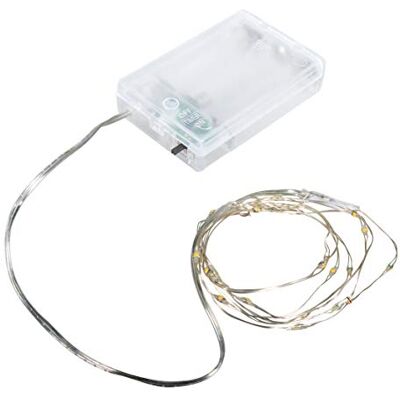 Rayher 69228159 Mini-lichtketting met 20 leds, met kabel en timer, voor binnen, flexibel, warm geel, 130 cm Rayher 69228159 Mini-lichtketting met 20 leds, met kabel en timer, voor binnen, flexibel, warm geel, 130 cm