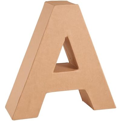 GLOREX 6 2029 101 Papp letter A, letter van bruin karton, ca. 17,5 x 5,5 cm groot, om te beschilderen en te beplakken, voor servettechniek en decopatch, ideaal als decoratie GLOREX 6 2029 101 Papp letter A, letter van bruin karton, ca. 17,5 x 5,5 cm groot, om te beschilderen en te beplakken, voor servettechniek en decopatch, ideaal als decoratie