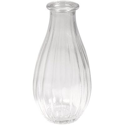 Rayher 56812000 Gestreepte glazen vaas Ø 7 cm x 14 cm Rayher 56812000 Gestreepte glazen vaas Ø 7 cm x 14 cm