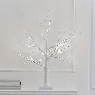 Ginger Ray Lichtgevende kerstboom met ledverlichting voor open haard, 40 cm, wit Ginger Ray Lichtgevende kerstboom met ledverlichting voor open haard, 40 cm, wit