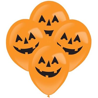 amscan 4 stuks LED pompoen ballonnen latex oranje / zwart 27,5 cm amscan 4 stuks LED pompoen ballonnen latex oranje / zwart 27,5 cm