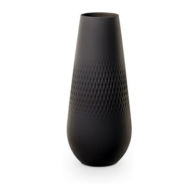 Villeroy & Boch hoogwaardige zwarte halsketting met vierkant vazenmotief, porselein, zwart, 11,5 x 11,5 x 26 cm Villeroy & Boch hoogwaardige zwarte halsketting met vierkant vazenmotief, porselein, zwart, 11,5 x 11,5 x 26 cm