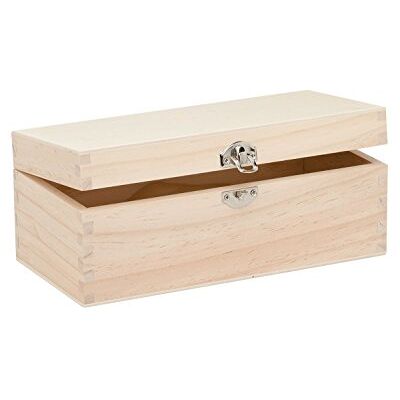 GLOREX 6 1682 002 rechthoekige grenenhouten kist met sluiting, ca. 23 x 11 x 9 cm FSC-mix om te beschilderen, lijmen of decoreren met de brandschildering GLOREX 6 1682 002 rechthoekige grenenhouten kist met sluiting, ca. 23 x 11 x 9 cm FSC-mix om te beschilderen, lijmen of decoreren met de brandschildering