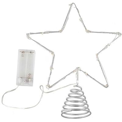 Ginger Ray Moderne kerstboom met zilveren ster vorm met verlichting 25 cm Ginger Ray Moderne kerstboom met zilveren ster vorm met verlichting 25 cm