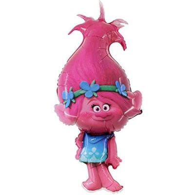 Grabo Trolls Prinses Papaver Prinses Ballon, 100 cm, feestbal Grabo Trolls Prinses Papaver Prinses Ballon, 100 cm, feestbal