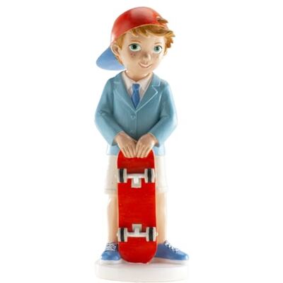 dekora Decoratieve figuur voor de eerste communie met skateboard Hars Taartdecoratie 16 cm hoog Origineel en gedetailleerd ontwerp Geschikt voor contact met levensmiddelen dekora Decoratieve figuur voor de eerste communie met skateboard Hars Taartdecoratie 16 cm hoog Origineel en gedetailleerd ontwerp Geschikt voor contact met levensmiddelen