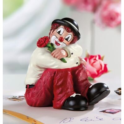 GILDE clown Clown decoratief figuur met roos veelkleurige kunsthars hoogte 8 cm cadeau voor vrouwen en mannen huwelijksverjaardagscadeau GILDE clown Clown decoratief figuur met roos veelkleurige kunsthars hoogte 8 cm cadeau voor vrouwen en mannen huwelijksverjaardagscadeau