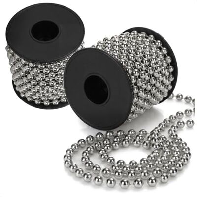 com-four ® 2 x parelslinger voor de kerstboom, decoratie Bruiloftsdecoratie zilver 15 m com-four ® 2 x parelslinger voor de kerstboom, decoratie Bruiloftsdecoratie zilver 15 m