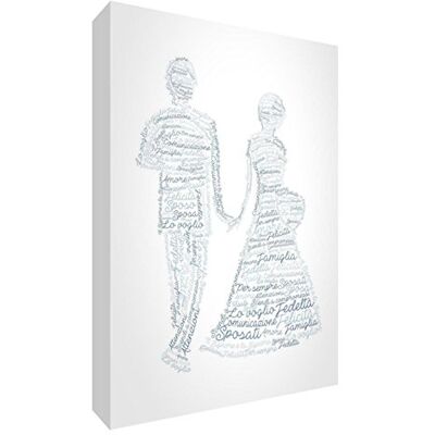 ART WEDDINGA6BLK-07IT acryl tafeldecoratie modern typografisch patroon blauw 10,5 x 14,8 x 2 cm ART WEDDINGA6BLK-07IT acryl tafeldecoratie modern typografisch patroon blauw 10,5 x 14,8 x 2 cm