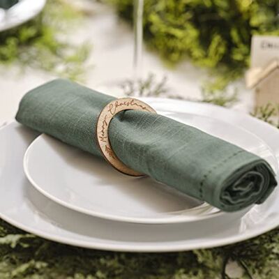 Ginger Ray Merry Christmas milieuvriendelijke houten servetringen, 6 stuks Ginger Ray Merry Christmas milieuvriendelijke houten servetringen, 6 stuks