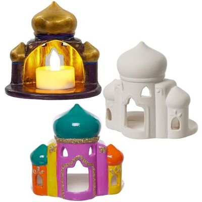 Baker Ross WA168 Bougeoirs en céramique Ramadan Lot de 2, bougeoirs décoratifs pour le Ramadan Baker Ross WA168 Bougeoirs en céramique Ramadan Lot de 2, bougeoirs décoratifs pour le Ramadan