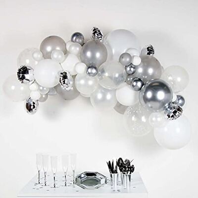 amscan 9909313 DIY ballonslinger zilver 66 ballonnen lint 4 m decoratie verjaardag Nieuwjaar huwelijk amscan 9909313 DIY ballonslinger zilver 66 ballonnen lint 4 m decoratie verjaardag Nieuwjaar huwelijk