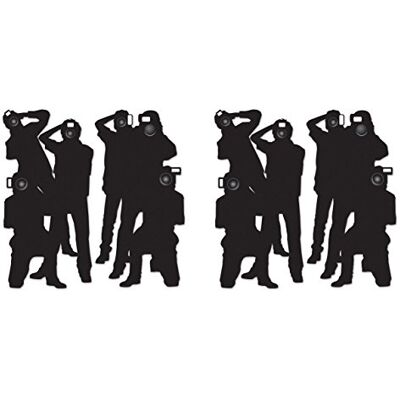 Beistle 4-delige Paparazzi accessoireset 160 cm zwart wit kunststof S52088AZ2 Beistle 4-delige Paparazzi accessoireset 160 cm zwart wit kunststof S52088AZ2