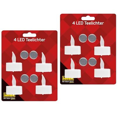 Idena 90955 LED theelichtkaarsen, 8 stuks in warm wit, elektrische kaarsen met flikkerend licht, batterijen inbegrepen, woondecoratie, feestdecoratie, kerstdecoratie, decoratie Idena 90955 LED theelichtkaarsen, 8 stuks in warm wit, elektrische kaarsen met flikkerend licht, batterijen inbegrepen, woondecoratie, feestdecoratie, kerstdecoratie, decoratie